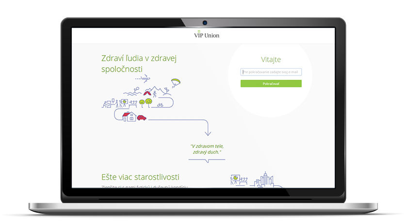 VIP Union web layout homepage